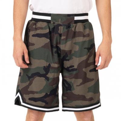 China Viable Print Camouflage Mens Polyester Summer Mesh Custom Basketball Shorts for sale