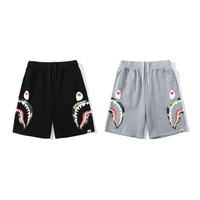 China BA1236 2022 Anti-wrinkle Fashion Custom Men's Casual Loose Bape Shark Printing Camouflage Sports Shorts With Pockets for sale