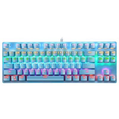 China E-sports Mechanical Cyan Axis Gaming Keyboard BO ZHAN LK165Mechanical Luminous Keyboard Wired 87 Key Computer Keyboard for sale