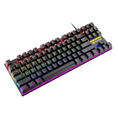 China xunsvfox K80 Anti-ghosting E-sports Mechanical Keyboard RGB Light Gaming Multimode Keyboard 87keys Green Axis Keyboard for sale