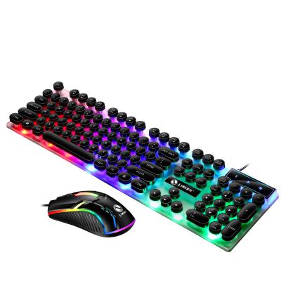 China Anti-drop strength magnesium GTX300 punk restoring ancient ways around key cap touch mechanical keyboard gaming keyboard mouse luminescent suit for sale