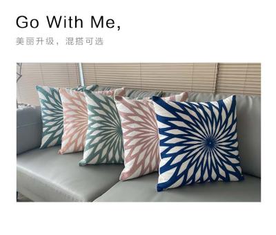 China PORTABLE NO MOQ45X45cm Cotton Linen European Style Luxury Fashion Sofa Cushions Square Embroidery Pillows Squares for sale