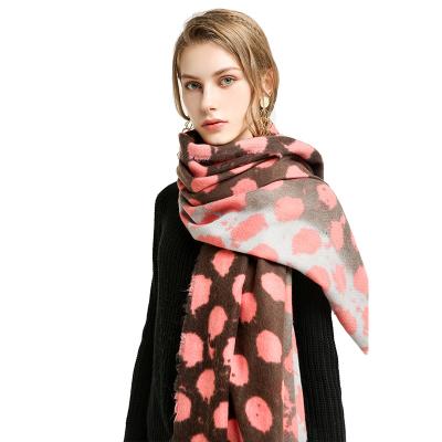 China AW-19027 Fashion Scarf Manufacturer Designer 180X90cm Two Color Dot Printing 100% Acrylic Scarf For Women Shawls And Scarves for sale