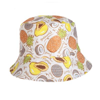 China Fashion No Minimum Order Quantity Factory Digital Printing Custom Designer Style Fruit Bucket Hat Wholesale for sale