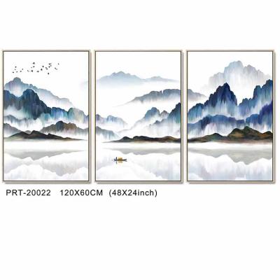 China 3 Pcs Modern Nordic Simple Ocean Abstract Seascape Canvas Art Oil Painting For Wall Decor for sale