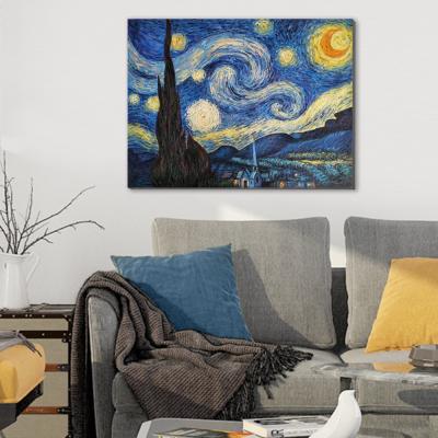 China Artistic Dutch Romantic Fantasy Impressionist Illustration More Identified Starry Night Van Gogh Oil Painting for sale