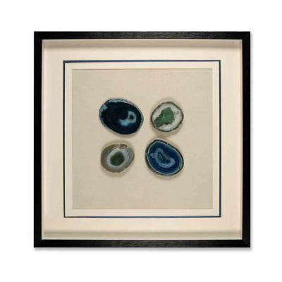 China Modern Chinese Style Four Piece Agate Stone Beautity Fashion Shade Box Painting Wall Art Decor for sale