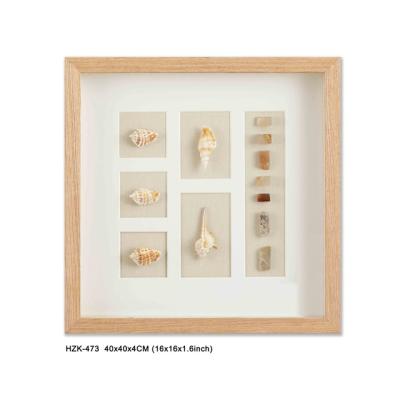 China Shell Contemporary Home Accessories Natural Sea Shell Glass Wall Decor Framed Art for sale