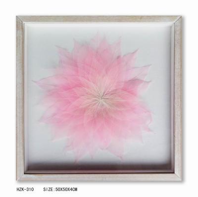 China Home Wholesale Pieces Leaf Wall Decor Decoration Pink Leaf Glass Shade Box Wall Art For Hotel for sale