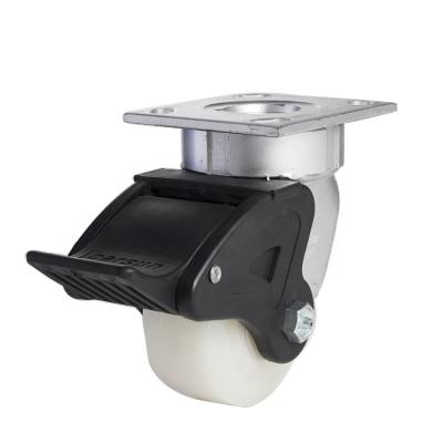 China PIVOT lock good quality nylon total brake industrial caster wheel, which load capacity is 295KG for sale