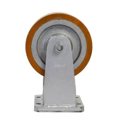 China Cast Iron Rigid Heavy Duty PU Caster For Trolley Tool Box for sale