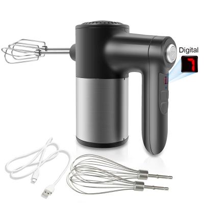 China USB Type C Food Hand Mixer Ejector Button Ejector Button Wireless Cordless Cake Mixer Bakery Mixer Portable Mixer for sale