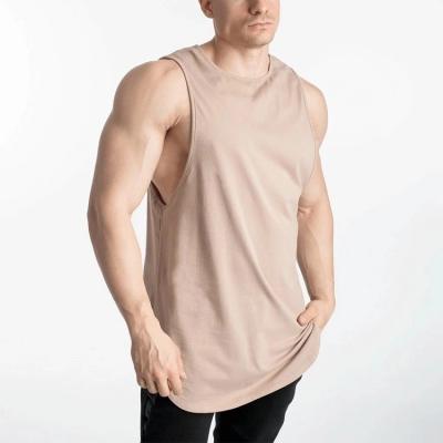 China Anti-Shrink Loose Fit Long Row Bamboo Tank Tops Curved Edge Men's Sleeveless Tank Top Gym for sale