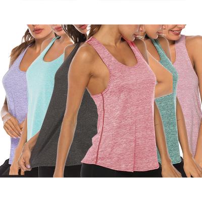 China Singlet Sports Vest Women Fitness Tank Tops Sleeveless Back Gym Sporty Yoga Runner Anti-pilling Yoga Training Shirts for sale