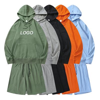 China Wholesale Custom Mens Sweatsuits Manufacturers Breathable Unisex Clothing Tracksuit Sets Hoodie Shorts Two Piece Set for sale