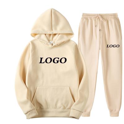 China Low Moq Breathable Logo Tracksuit Set Custom Made Jogging Hoodies Fits Unisex Sweatsuit Set For Men for sale