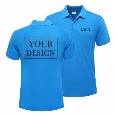 China Custom LOGO Top Short Sleeve Lapel Embroidery Printing Men And Women Polo Shirt Summer Fashion Breathable Solid Color Anti-wrinkle for sale