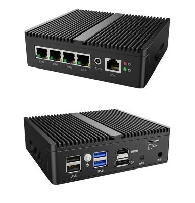 China OPNsense pfSense Ubuntu VPN Server Industrial Fanless Firewall Server N5105 N5100 4 Intel i226V 2500M Nics 2xDDR4 HD Router Mini PC Application PC for sale