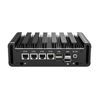 China 12th GEN 2.5G Router J6412 Quad Core 4 i226-V 2500M LAN Industrial Soft Fanless Mini Computer 2xDDR4 NVMe 2xRS232 Pfsense Mini Application PC for sale