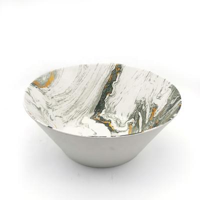 China 100% Stocked Melamine Salad Bowl Marble Pattern Design For Popcorn Bowl for sale