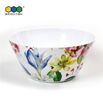 China Hot Selling 100% Flower Pattern Stocked Melamine Hammered 6 Inch Small Salad Bowl And 10.125 Inch Large Salad Bowl For Household Items for sale