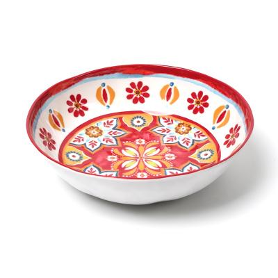 China Factory Supplier Stocked Dinner Table Set Fruit Salad Custom Melamine Printing Mix Serving Soup Bowl for sale