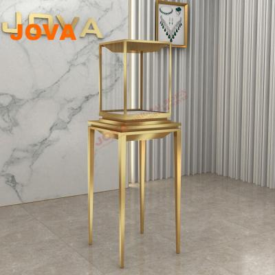 China Concise Metal Diamond Display Tall Pedestal Jewelery Stand Showcase for sale