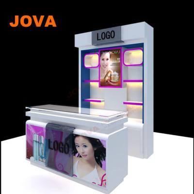 China Eco-friendly MDF Mall Cosmetic Products Wall Cabinet Shelves Counter Skin Care Display for sale