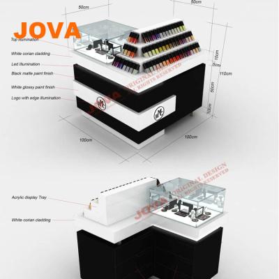 China Eco-friendly Cosmetic Stand Design Luxury Mall MDF Wholsesale Cosmetic Kiosk for sale