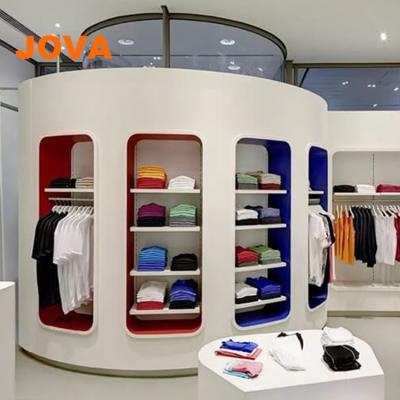 China Elegant Clothing Display Fixture Fabric Showroom Interior Design for sale