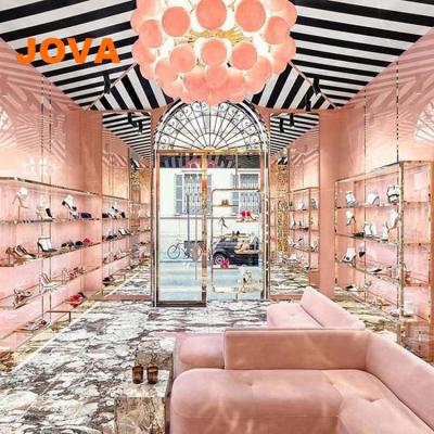 China Lady Concise Style High-heel Shop Showcase Design in Rose Gold Store for sale