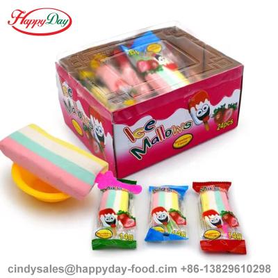 China Happyday Marshmallow Lollipop Ice Cream Lollipop Natural Cotton Candy for sale