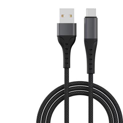 China 2.4A Strong Durable Type-C 2.0 Universal Mobile Phone Nylon Braided Wire Fast Charging Cable for sale