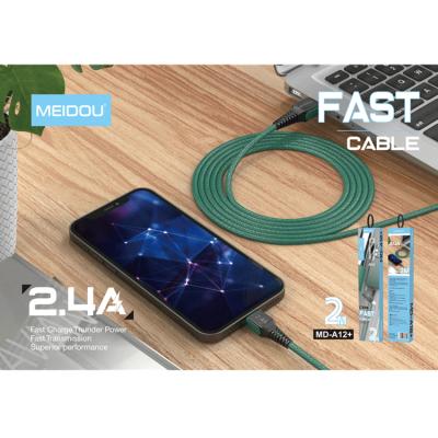 China Charing Fast Cable Durable Nylon Braided 2M Fast Cable 2.4A Data Cable Accessories Best Mobile Data Cable for sale