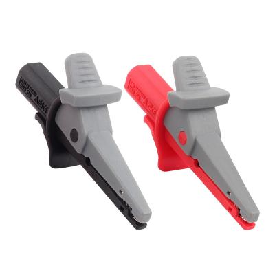 China PA High Current High Voltage Safe Insulated Clip With 4mm Banana Jacket Connection Clamp Pure Copper Test Clip for sale