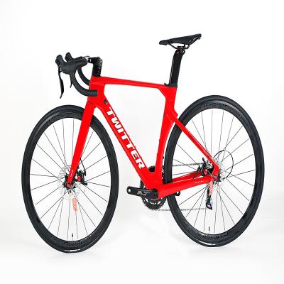 China Hot Sales New Fashion 21Speed ​​High Modulus Carbon Fiber Carbon Fiber Full Frame Disc Brake Light Weight Racing Road Bicycle 700C for sale