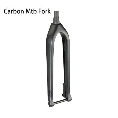 China OEM Matte Thru Axle 15*110 Disc Mountain Bike Custom Rigid Black Fork Mountain Bikes 29 Inch Full Carbon Mtb Reclined Bicycle Front Forks Parts for sale