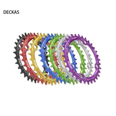 China Deckas Stable Quality 104BCD Aluminum Alloy Round Wide Narrow Sprocket MTB Mountain Bike 32T 34T 36T 38T Crankset for sale