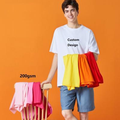 China White 200gsm 100% Pure Cotton Wholesale Anti-pilling LOGO Printing Plus Size Unisex Custom T Shirts For Men for sale