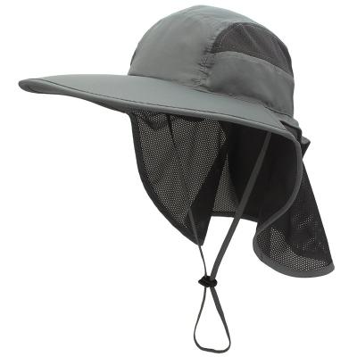 China breathable & Mosquito Net Head Hat Waterproof Sun Protection Outdoor UV Fishing Hat With Mesh Insect Proof Net Bucket Safari Hat for sale