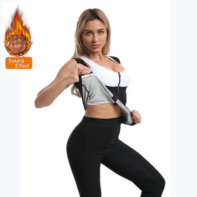 China 2021 Abdominal Vest Yoga Wicking Corset Zipper Fat Burning Tight Vest Wicking Fitness Sports Suit Viable Hot Sauna Suit for sale