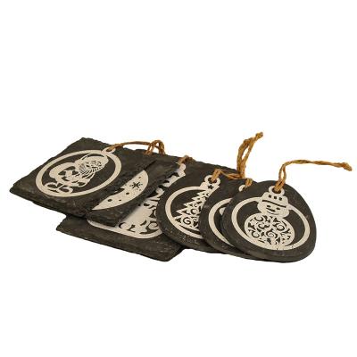 China factory supply Dinnerware Natural Black Slate decoration doorplate Slate for Food Serving for sale