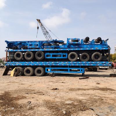 China Truck Trailer 3 Axles Used Trailer 50 Ton Low Bed Lowboy Gooseneck Excavator Transport Truck Trailers Semi for sale