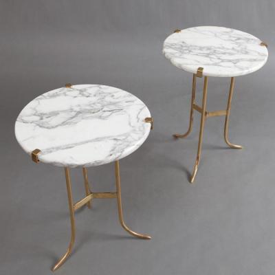 China Modern Factory Customized Marble Tables Metal Frame Brass Color Corners for sale