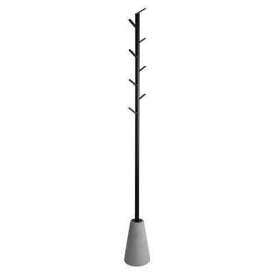 China Modern Premium Metal Coat Tree Shaped Free Standing Coat Rack With 8 Hooks for sale