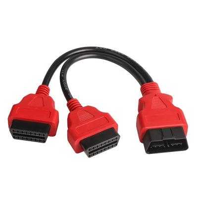 China 90% Universal Car Diagnostic Tools Truck Accessories 1 Round Wire 2 Male Car To Female Connector Adapter 16 Pin Extension Cables OBD2 for sale