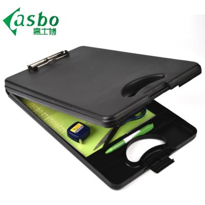 China Wooden School Stationery Officemate PP File Box Storage Black Clipboard Case for sale