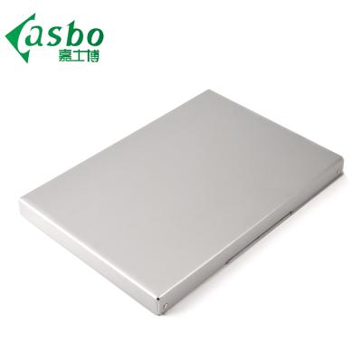 China Hot Selling Wooden Paper Documents Ribbon Storage Slim Aluminum Clipboard With Cover for sale