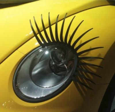 China 3D Car Eyelash Colorful Sexy Magic Headlight Decoration Fake Car Whips Sticker For Mini Cars for sale