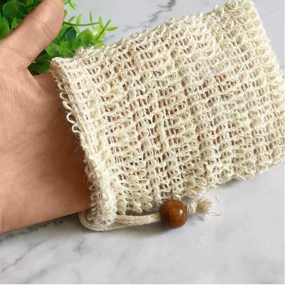 China EXFOLIATING 2020 Amazon hot sale Ramie soap cover massage handbag handmade bath non-slip exfoliator bubble net soap bag for sale